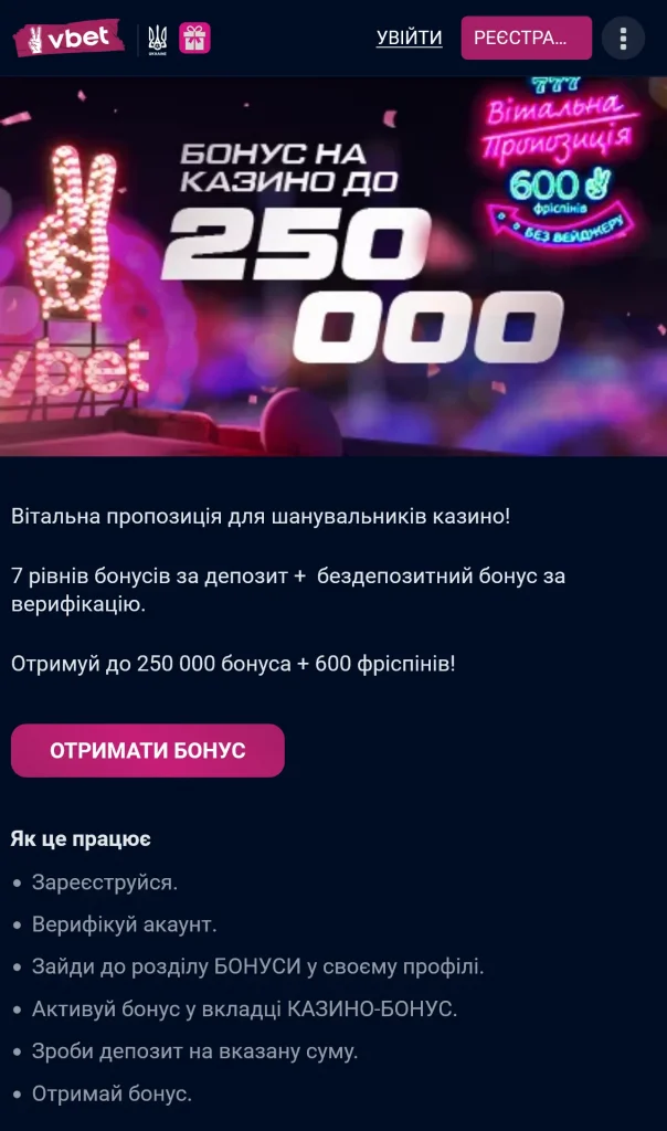 вбет - промокод